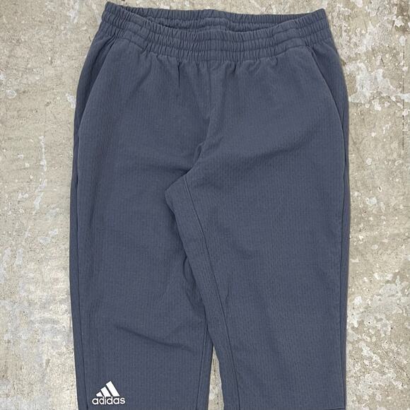 Adidas Pants Mens Medium Gray Team Squad Climalite Gray Sweatpants Zippered - Picture 6 of 16